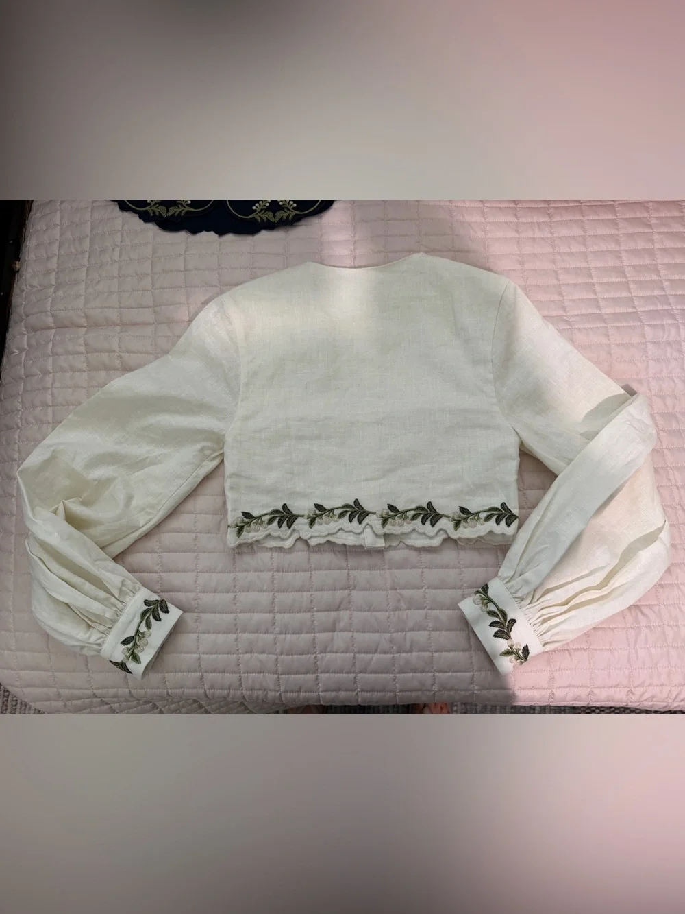 Agua by Agua Bendita Cumbre Linen Top in Cream - Size Small - Picture 9 of 15